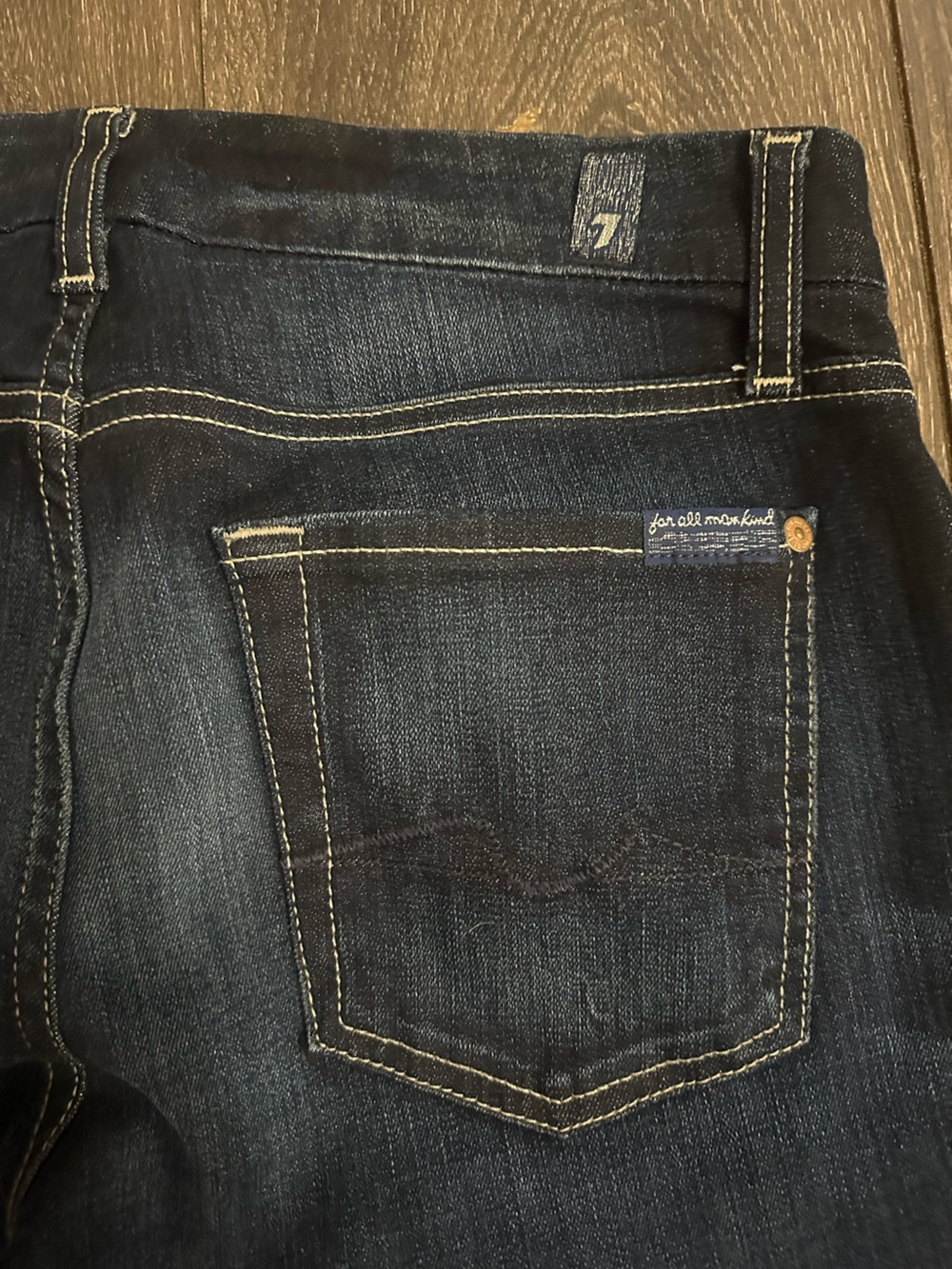 7 For All Mankind Kimmie Straight Leg Jeans Size 29 Dark Wash Mid Rise Classic - Picture 6 of 7